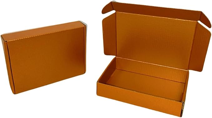 10 Pcs 11.8 x 7.9 x 3.2 inches Corrugated Cardboard Gift Boxes Recyclable Shipping Boxes for Mailing & Holidays, Wedding, Birthday, Gifts Packaging (Copper, 11.8 x 7.9 x 3.2")