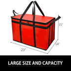 Bodaon 2-Pack Insulated Food Delivery Bag for Hot/Cold Meal, XXX-Large Cooler Bags, Pizza Delivery Bag for Commercial Delivery, Insulated Grocey Thermal Bag, Red