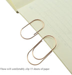 HAHIYO Paper Clips Sturdy 2 inches Length 30 Pack Wide Paperclips Heavy Duty Tight Grip Rust Proof Reusable Metal Bright Rose Gold for Home Office School