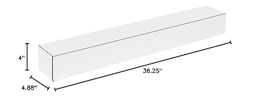 Box USA BM3644 36 1/4"L x 4 7/8"W x 4"H, White (Pack of 50)