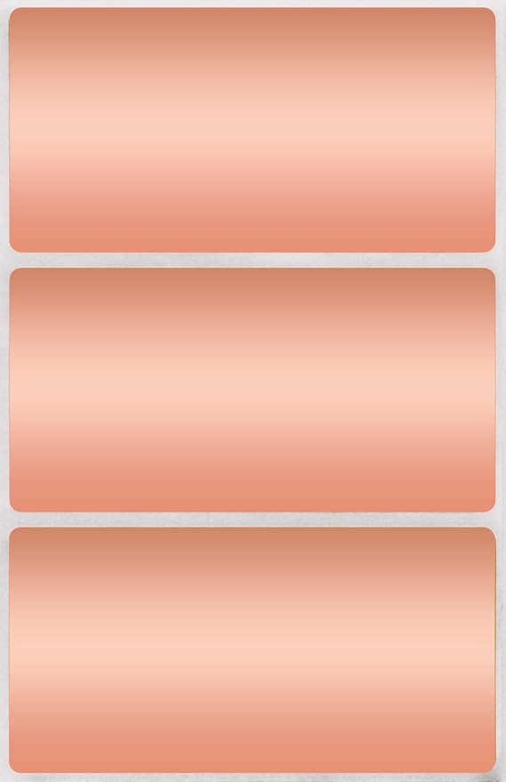 Royal Green Name Tags Labels 4x2 inch Rectangular Metallic Stickers in Rose Gold (100mm x 50mm) 45 Pack