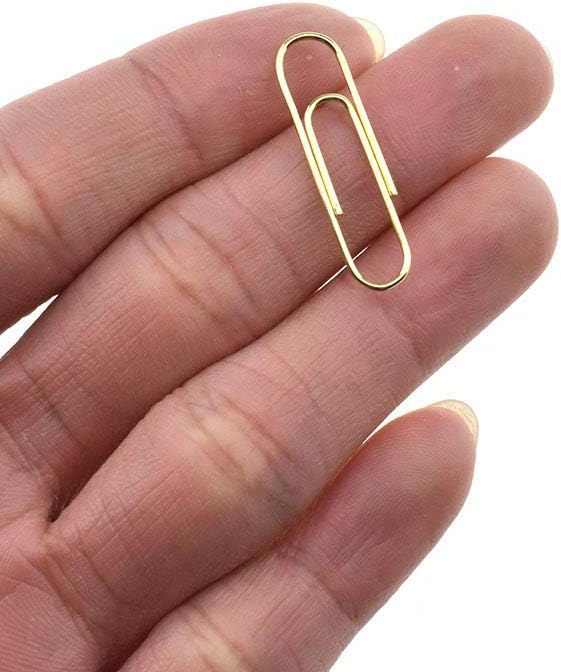 HAHIYO Paper Clips Sturdy 1.1 inches Length 300 Pack Paperclips Heavy Duty Tight Grip Rust Proof Reusable Metal Bright Rose Gold for Home Office School