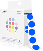 PARLAIM 1/2 Inch Round Adhesive Color-Code Dot Stickers,500 Stickers Inventory Dots Label in Dispenser Box,Blue Circle Coding Labels for Office Home (Blue)