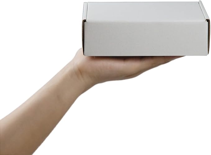 50 Pack 7x5x2 Inches Small Shipping Boxes, White Corrugated Cardboard Boxes, Moving Mailing Packing Box…
