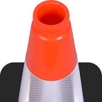 Fluorescent Orange/Green PVC Traffic Cones, Heavy Black Base Parking Lot Cone Structurally Stable Weatherproof Road Construction Safety Cones (4, Orange, 18" Medium)