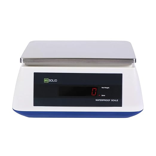 U.S. Solid Waterproof Bench Scale - IP68 Water-Repellent Digital Compact Bench Platform Scale, 3 kg x 0.1 g (6.6 lb x 0.0002 lb)