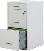 STAPLES 3-Drawer Vertical File Cabinet, Letter Size Documents, Lockable & Mobile, 18.9" D x 14.3" W x 26.9" H, White