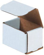 Secure Seal Shipping Boxes - 3x2x2" Mailers - White Foldable Corrugated Cardboard Packaging for Mailing, Moving, Storage, and Organizing - Strong Lightweight Foldable (Bulk 50 Pack)