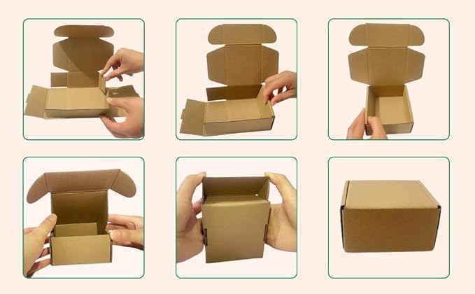 4x4x2 Inch Small Shipping Boxes Pack of 100, Brown Corrugated Cardboard Mailer Boxes for Packing Mailing Small Business Gift Packing