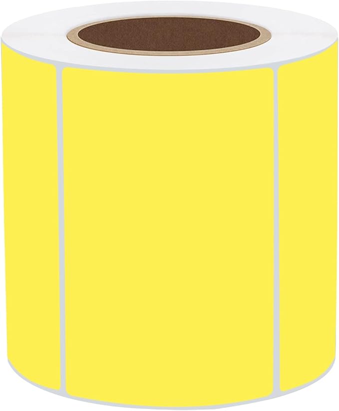 STARLIBOO 3x2 inch Color Direct Thermal Label Stickers for Shipping, Barcode, Address, Compatible with Rollo Label Printer & Zebra Desktop Printers (Yellow)