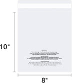 iMailer - 500 Count - 8" x 10" Clear Plastic Poly Bags with Suffocation Warning for Clothing, T-Shirt, Brochure, Prints, Handicraft Gift- Resealable Adhesive,Not Strong