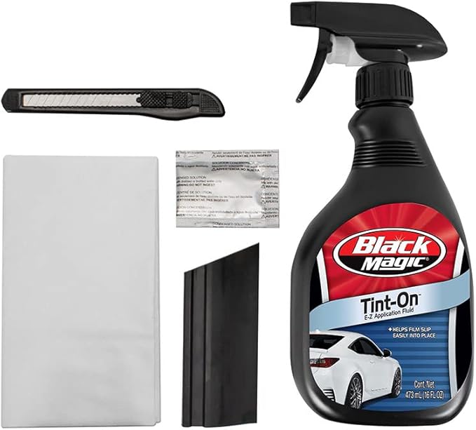 Rvinyl Window Tint Kit Compatible with Chevrolet Tahoe 2015-2020 in Black - Spray Bottle, Razor Blade, Conqueror Squeegee, Micro Fiber Cloth
