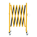 GYMTIME Easily Assembled Expandable Metal Barricade, 8 Feet, Portable Safety Barrier with Casters, Flexible Fence Mobile Barrier Gate, Adjustable Traffic Fence