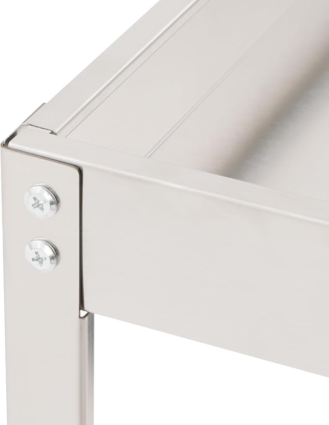 3-Tier Stainless Steel Utility Cart, 440lb Load-Bearing Heavy Duty Service Cart with 4 Locking Wheels, for Kitchen, Garage, Commercial Use