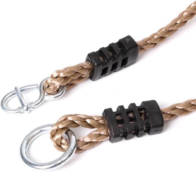 Set of 2 Tree Swing Nylon Ropes Indoor Outdoor Adjustable Hammock Swinging Chair Straps Hanging Kit for Adjustment or Extension - Holds to 700lbs (60 inch, Brown)