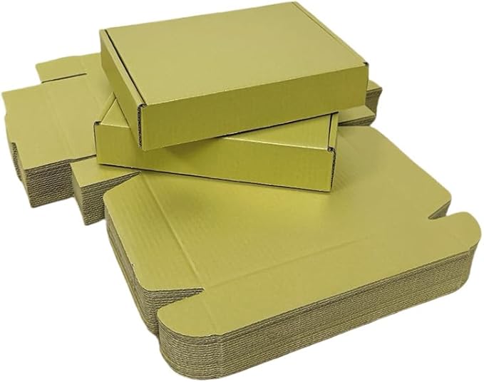 20 Pcs 14.2 x 9.4 x 3.2 inches Shipping Boxes for Small Business Cardboard Corrugated Mailer Boxes for Shipping Packaging Holidays Craft Gifts Giving Products (Gold, 14.2 x 9.4 x 3.2")