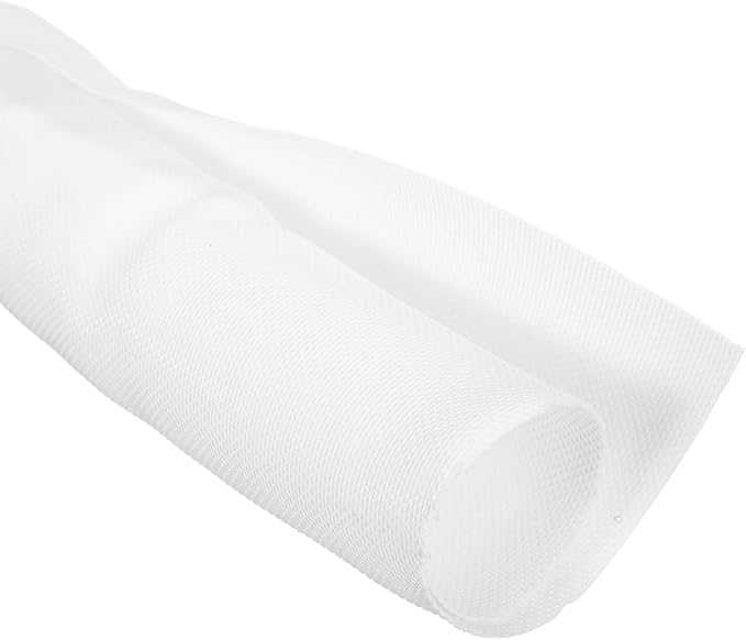 MECCANIXITY 1-3/10 Inch ID Split Loom Tubing 6.5ft Polyester Cord Protector Wire Cable Sleeve for USB Cable Power Cord, White