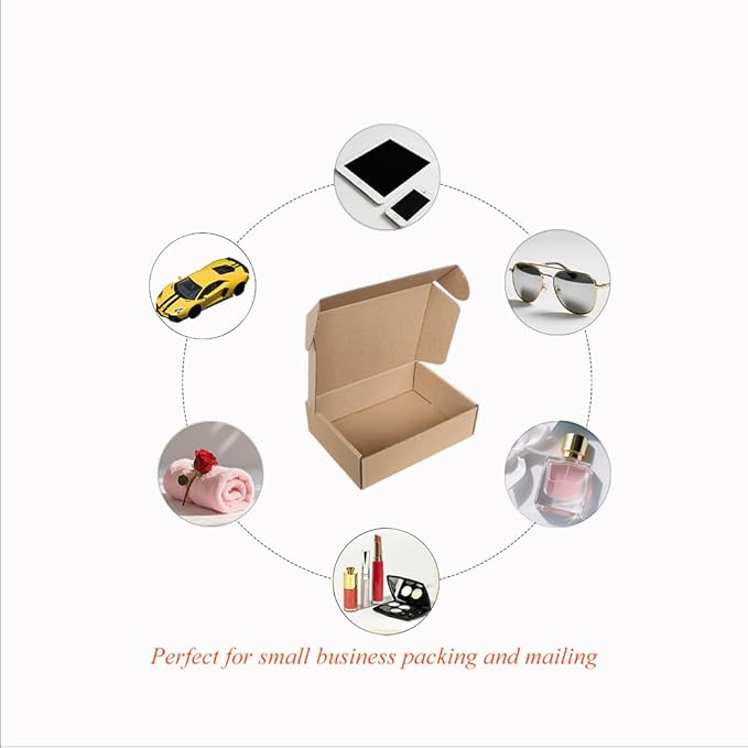 Shipping Boxes Corrugated Cardboard Mailer Boxes Literature Mailer for Packaging Small Business Craft Gifts Giving Products (Brown, 7x5x2)