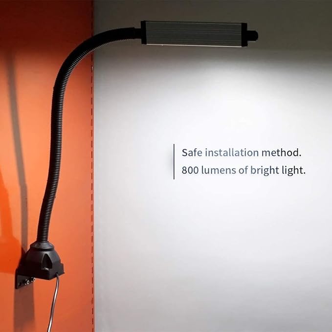 Magnetic Work Light, Led Machine Light, IP66 Waterproof gooseneck Light, 800 Lumens + Reinforced Magnetic Bas, Suitable for Lathe Table