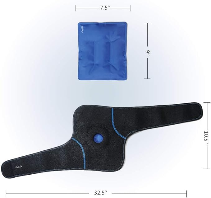 ComfiLife Knee Ice Pack with Wrap Reusable Hot & Cold Therapy Gel Pack Adjustable Compression Support for Injuries, Pain, Surgery, Arthritis, Meniscus and More