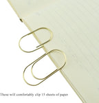 HAHIYO Paper Clips Sturdy 2 inches Length 30 Pack Wide Paperclips Heavy Duty Tight Grip Rust Proof Reusable Metal Bright Gold for Home Office School