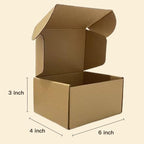 50 Pack 6x4x3 Inches Brown Corrugated Mailer Boxes -Corrugated Cardboard Mailing Boxes for Small Business Packaging and Gift Presentation