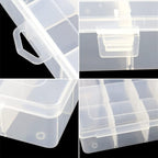 5 Pack 18 Compartment Organizer Box with Parkical Adjustable Dividers, 18 Grids Plastic Storage Container for Jewelry, Craft DIY, Bead Organizer, Sewing, Dip Powder, Hair Accessories
