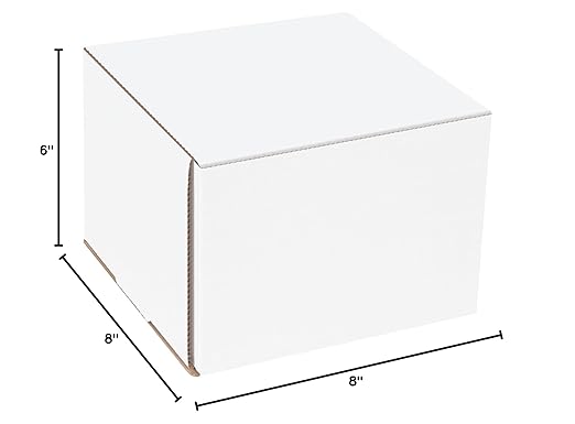 Box USA BM886 8"L x 8"W x 6"H, White (Pack of 50)