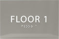 6" X4" Floor 1 Sign - ADA Compliant Tactile Graphics Grade 2 Braille Text | Wall Mount Plastic Directional Assistance, Floor Number Sign for Office, Schools, Hospitals, Apartments