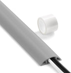 Floor Cable Cover 3ft Grey, LZEOY Cord Covers for Wires on Floor, Cord Hider Floor Cable Management, Extension Cord Floor Cover Low Profile, Floor Cord Cover for Office/Carpet/Floor