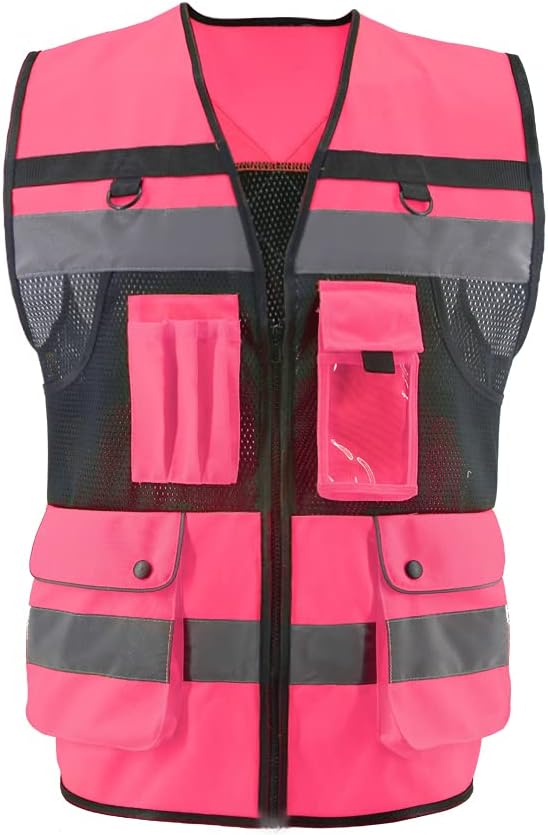 Safety Vest High Visibility Reflective Construction Vest for Men Women