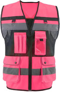 Safety Vest High Visibility Reflective Construction Vest for Men Women