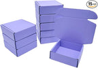 15 Pcs 4.7 x 4.7 x 1.6 Inches Mini Size Corrugated Cardboard Gift Boxes Recyclable Shipping Boxes for Packing Jewelry Ornament Gift Craft Packaging Supplier (Lavender, 4.7 x 4.7 x 1.6")