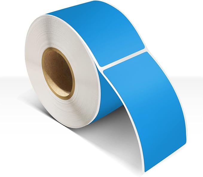 Rectangle Labels Sticker 3×5 Inch Vinyl Floor Stickers Color Coding Name Tags Roll Removable 200 PCS, Blue