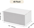 Calenzana 9x5x4 Shipping Boxes Set of 40, White Corrugated Cardboard Box for Mailing Packing Gifts Small Business