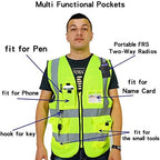 zojo High Visibility Safety Vests With Pockets, for Outdoor Works, Cycling, Jogging, Walking,Sports - Fits for Men and Women (Pack of 10, XXXL-Blue)