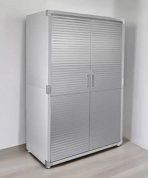 Heavy Duty Storage Solid Stainless Steel Cabinet with Lockable, Adjustable Shelf, Metal Garage Organizer (Granite, 48" W x 24" D x 72" H)