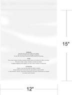 iMailer - 200 Pcs - 12" x 15" Poly Bags with Suffocation Warning Self Seal- Clear Shipping Bags 1.6 Mil for Clothing, Shirts, Packaging - Permanent Adhesive