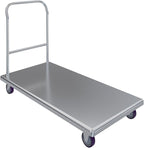 AmGood Stainless Steel Platform Cart. 24 in. Wide x 48 in. Long x 32 in. High. Push Dolly Flatbed Cart with Handle.