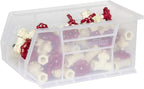 Akro-Mils 30240 AkroBins Plastic Storage Bins, Space-Saving Stackable Bins for Garage, Pantry, Craft Organization, 15-Inch x 8-Inch x 7-Inch, Clear, 12-Pack