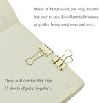 HAHIYO Binder Clips Paper Clamps Spring Steel Sturdy Small 0.75 inches Width 0.2 Inch Capacity No Sharp Edges Heavy Duty Tight Grip Reusable Gold Metal Bright Finish for Home Office School 30 Pack
