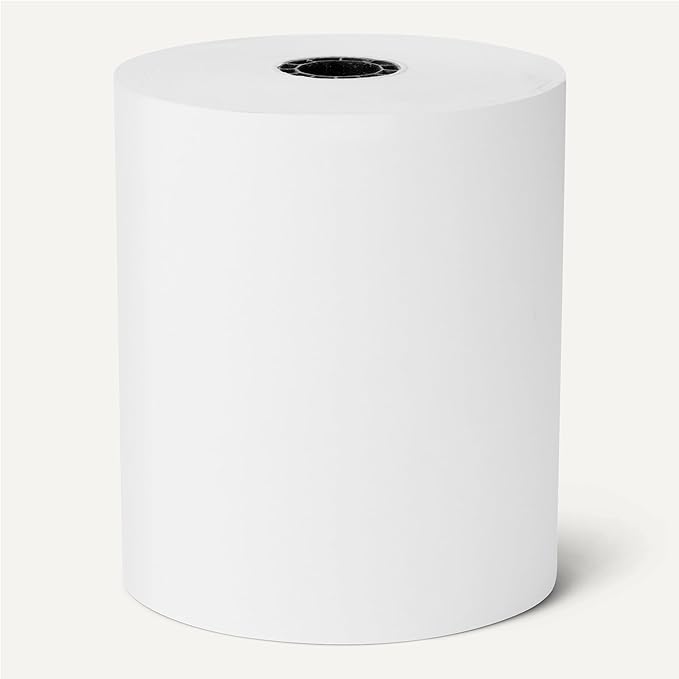 Amazon Basics Thermal Paper Receipt Rolls, POS Receipt, 3 1/8" x 230', 50 Rolls, BPA-Free and FSC Certified, Recycled Materials, White