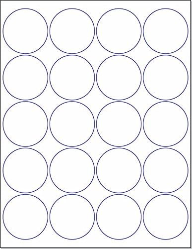 NextDayLabels - 2 Inch Round Sticker Labels for Printer - Matte White Blank Laser/Inkjet Printer Circle Stickers (500 Labels, 25 Sheets of 20)