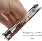 HAHIYO 4.72 Inches Silver Metal Clipboard Clips with Rubber Grips 5 Pack Mountable Sturdy Strong Springs with Rivets Document File Wood Plastic Clips Board for Office School Home