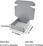 15 Pcs 4.7 x 4.7 x 1.6 Inches Mini Size Corrugated Cardboard Gift Boxes Recyclable Shipping Boxes for Packing Jewelry Ornament Gift Craft Packaging Supplier (Gray, 4.7 x 4.7 x 1.6")