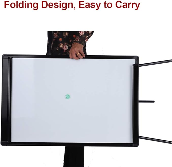 Dry Erase Easel 36" x 24", Height Adjustable Magnetic White Board with Tripod Stand, Office Presentation Board with 25 Sheets Flipchart Paper Pad, Magnets & Eraser, Black