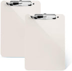 2 PCS Plastic Clipboard with Pen Holder,Standard A4 Letter Size,Nursing Clip Boards 8.5x11 Heavy Duty,Low Profile Clipboards for Women Kids Teacher,School Office Home,Light Gray