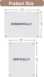 Mifuro Magnetic Glass Whiteboard，24"x18" Wall Mounted Frameless Dry Erase Board for Office, Home & School Ultra White