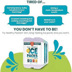 Healthy Packers Reusable Ice Packs for Lunch Boxes - Long Lasting Slim Freezer Packs, Thin Non-Toxic BPA-Free Hard Gel Ice Blocks for Coolers, Kids & Adults Lunch Bags, Travel, Camping, Food Storage