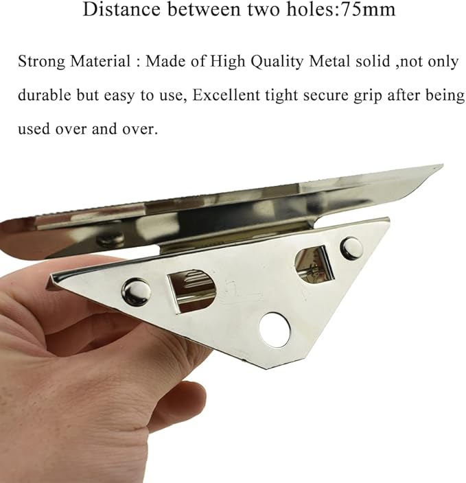 HAHIYO 5.63 Inches Metal Clipboard Clips Grips 3 Pack Mountable Sturdy Strong Springs with Rivets Document File Wood Plastic Clips Board for Office School Home